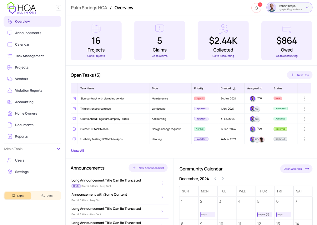 HOA Management Portal project screenshot